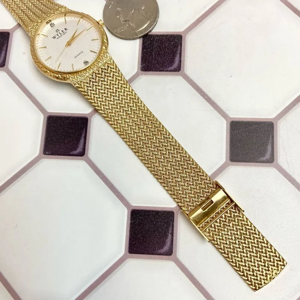 Vintage Wyler Diamond Accented Dial Men’s / Unisex Dress Watch Adjustable Band